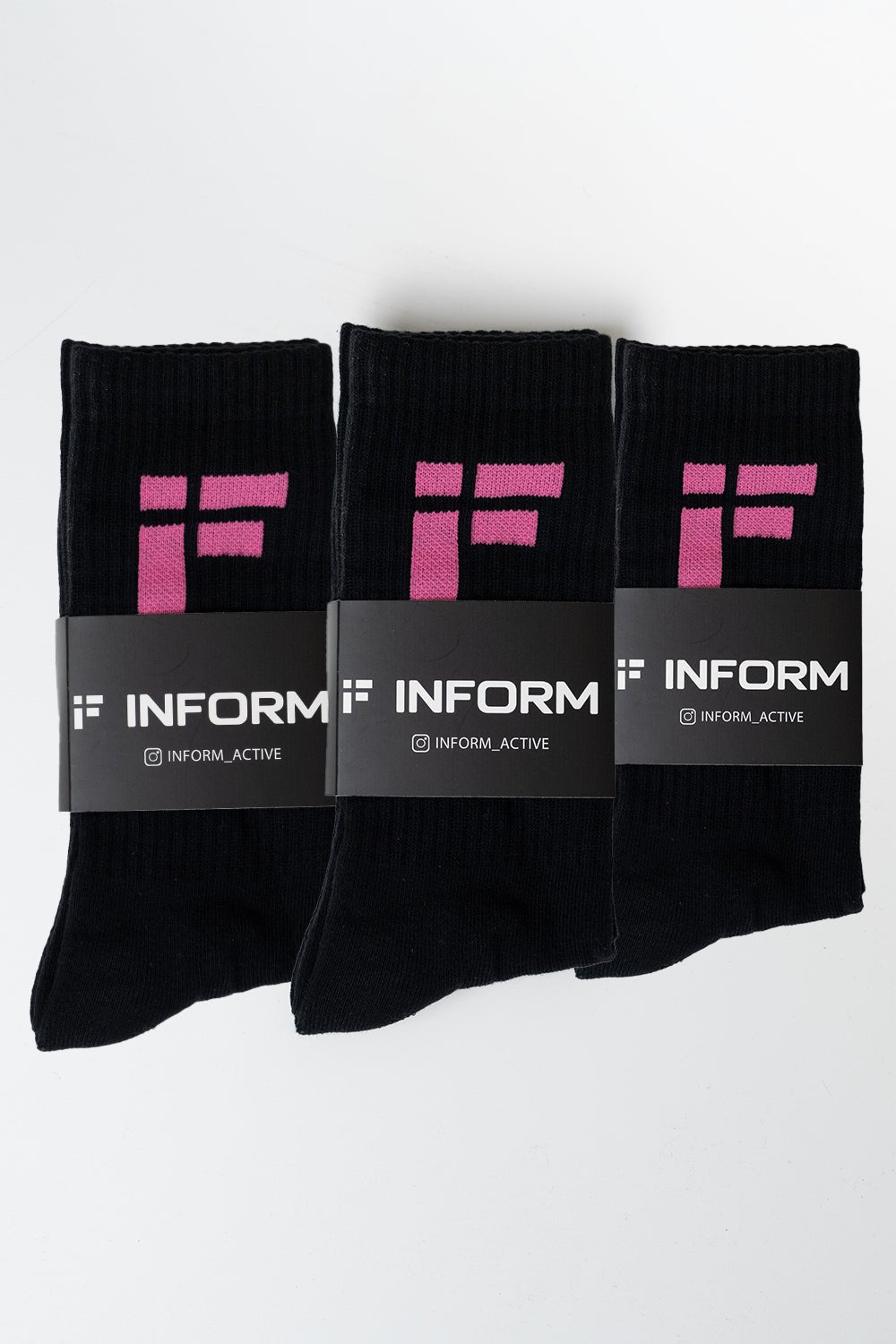 Black INFORM Crew Training Socks 3 Pack - INFORM ACTIVE