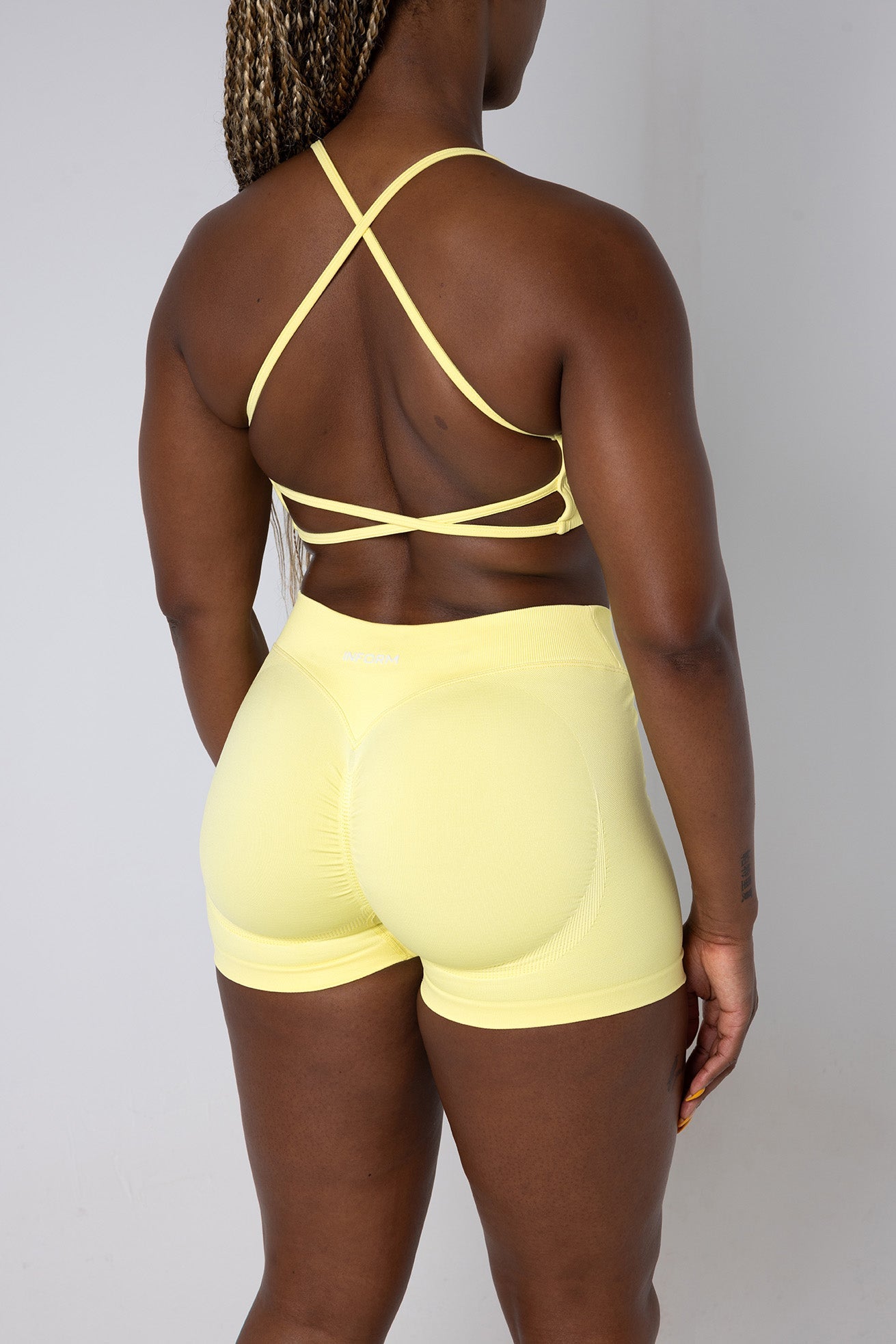 FEMALE LA FORM YELLOW WORKOUT GYM SHORTS - INFORM ACTIVE