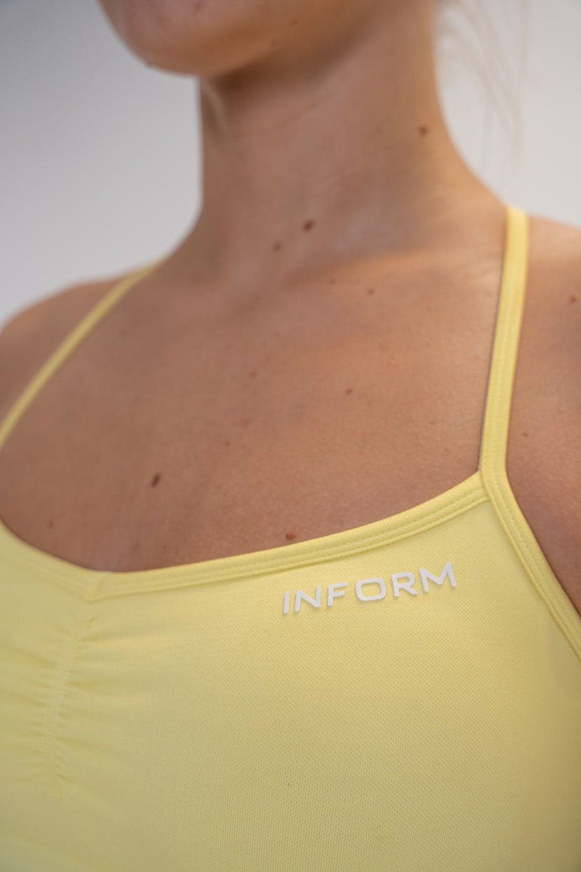 FEMALE LA FORM YELLOW WORKOUT GYM SPORTS BRA - INFORM ACTIVE