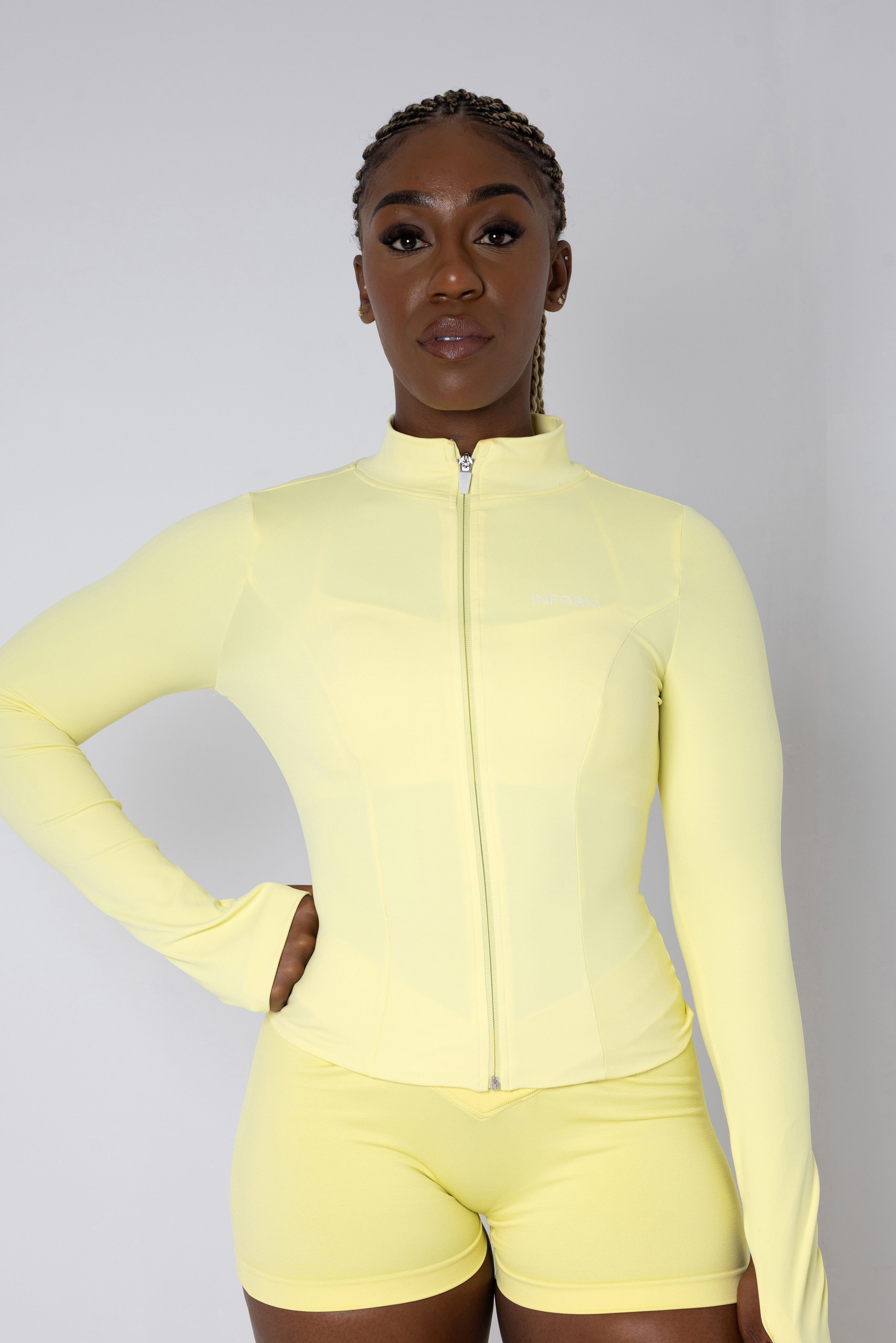 FEMALE LA FORM YELLOW WORKOUT GYM ZIPPER - INFORM ACTIVE