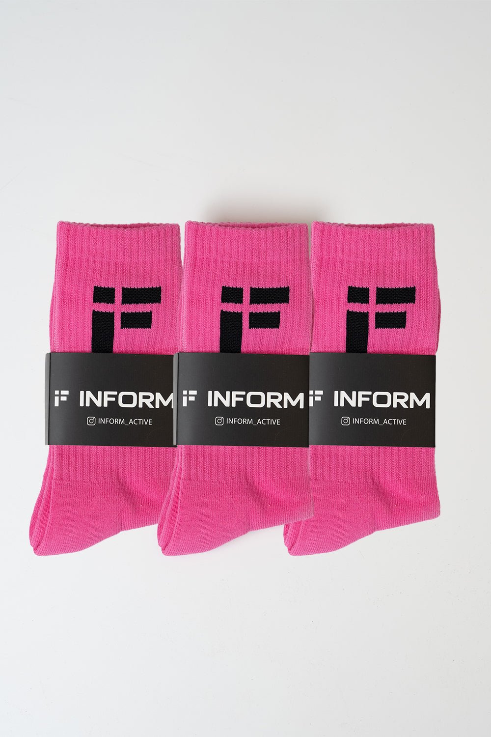 Pink INFORM Crew Training Socks 3 Pack - INFORM ACTIVE