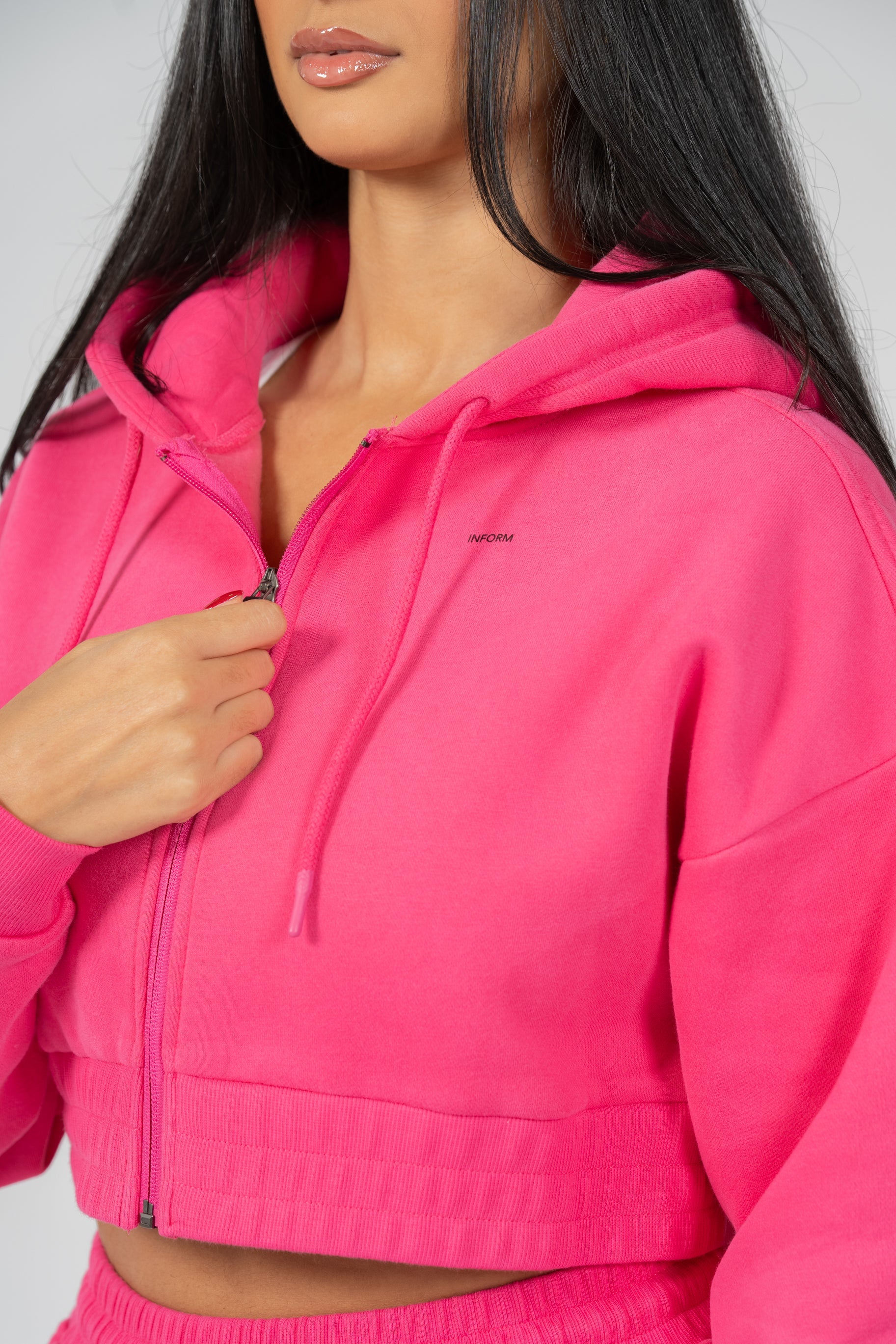 REST DAY FEMALE RECOVERY PINK CROP ZIPPY - INFORM ACTIVE