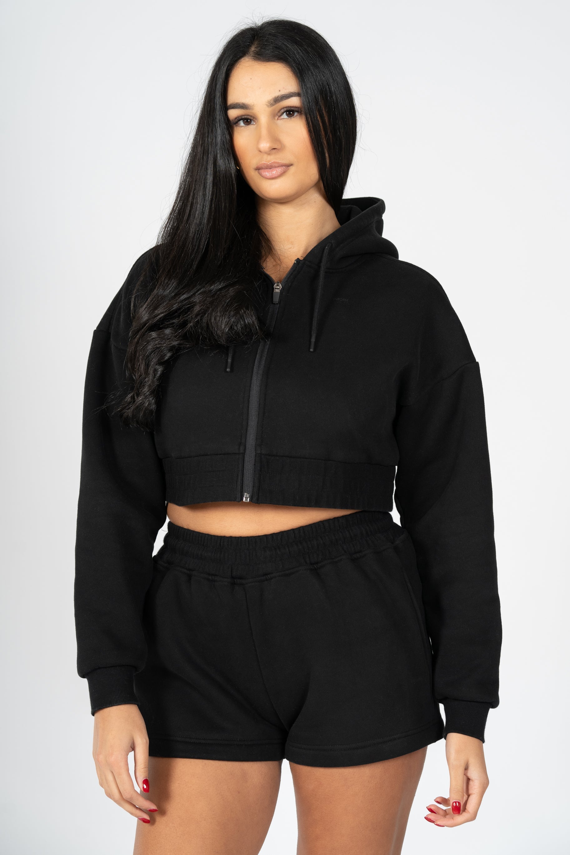 REST DAY FEMALE RECOVERY BLACK CROP ZIPPY - INFORM ACTIVE