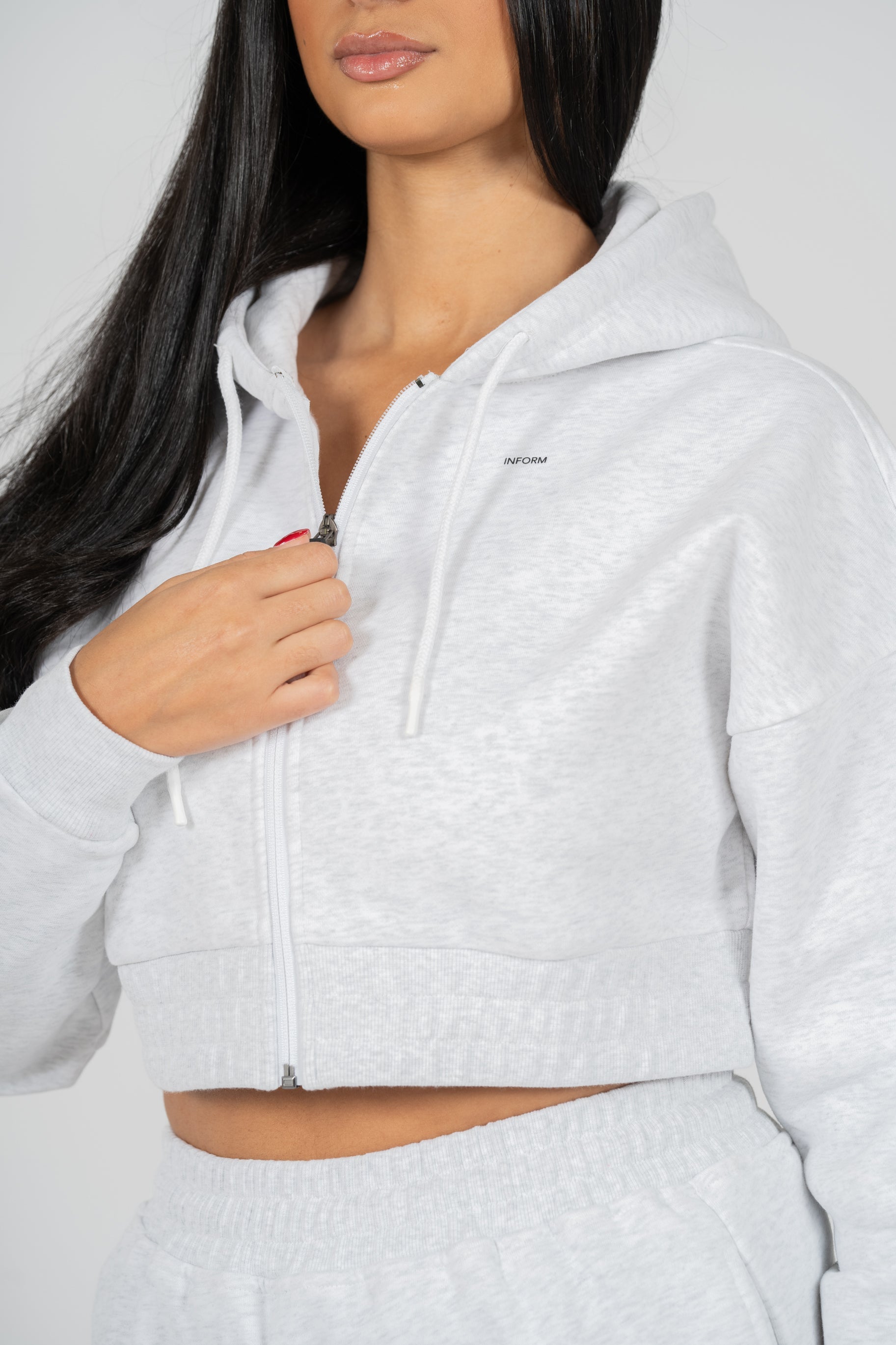 REST DAY FEMALE RECOVERY GREY CROP ZIPPY - INFORM ACTIVE