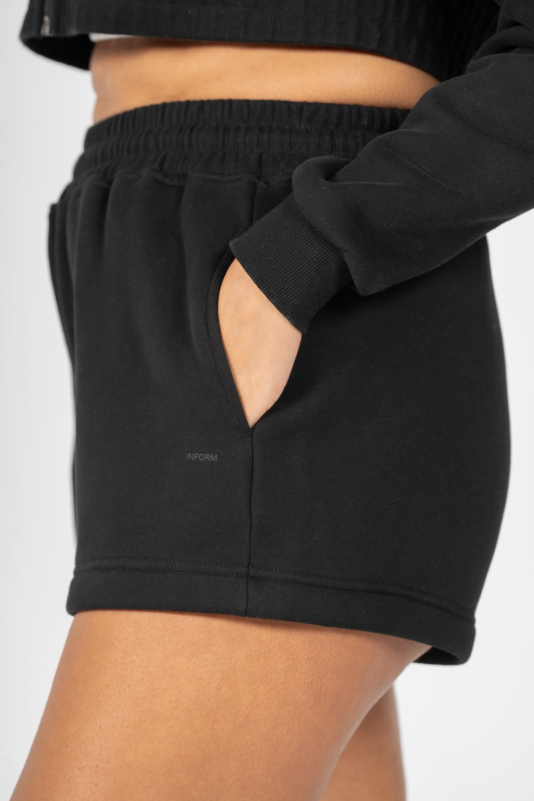 REST DAY FEMALE RECOVERY BLACK SWEAT SHORTS - INFORM ACTIVE