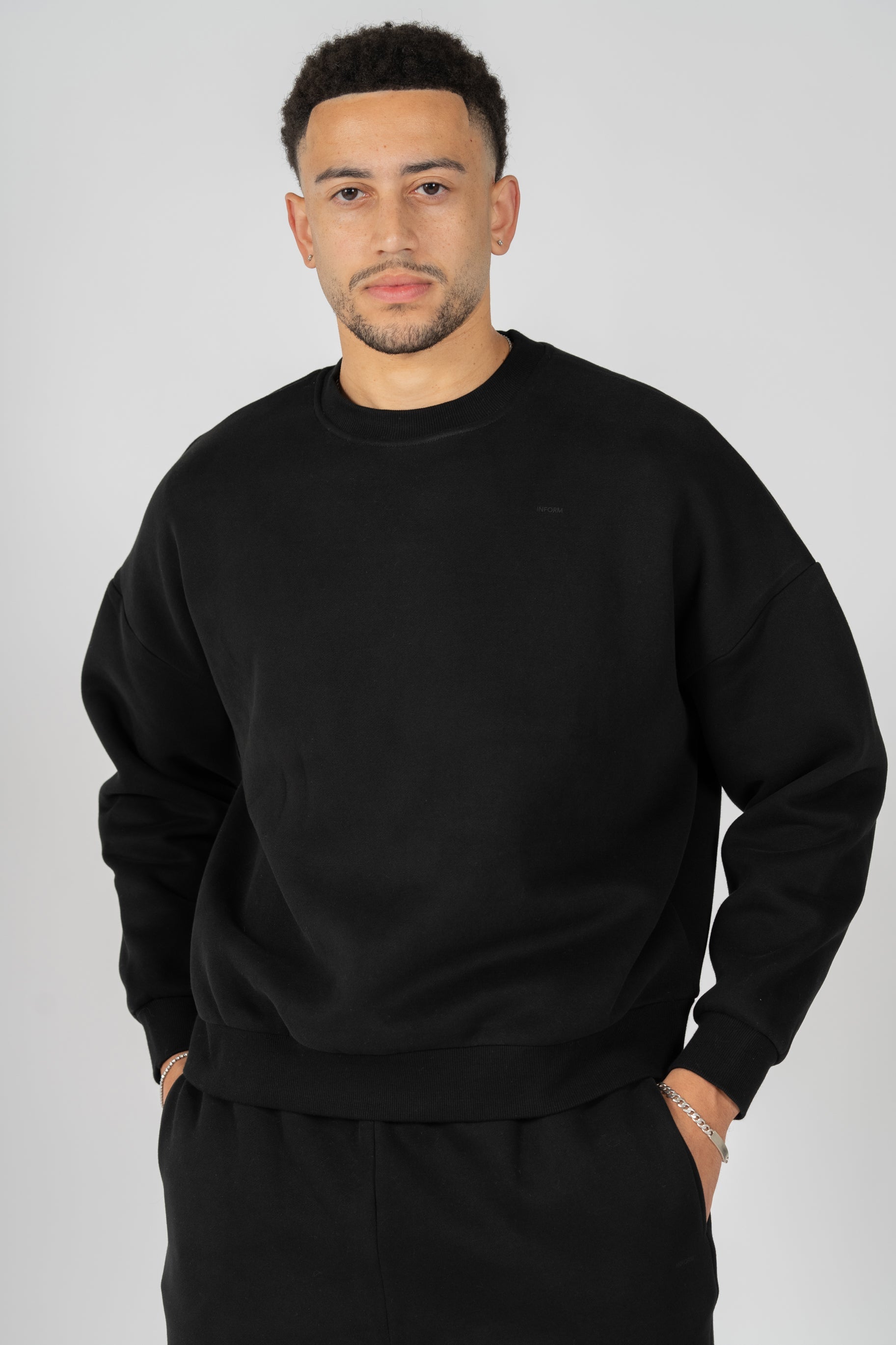 REST DAY MALE RECOVERY BLACK CREWNECK SWEATSHIRT - INFORM ACTIVE