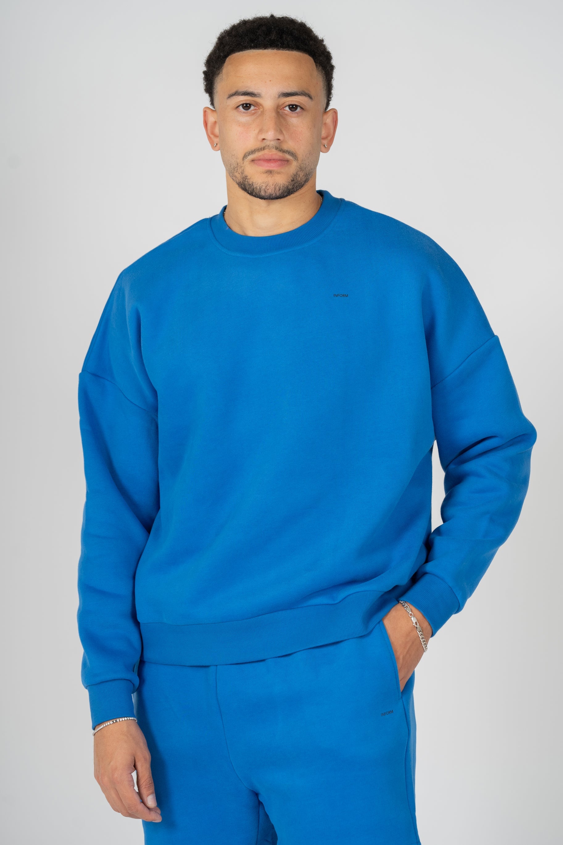 REST DAY MALE RECOVERY BLUE CREWNECK SWEATSHIRT - INFORM ACTIVE