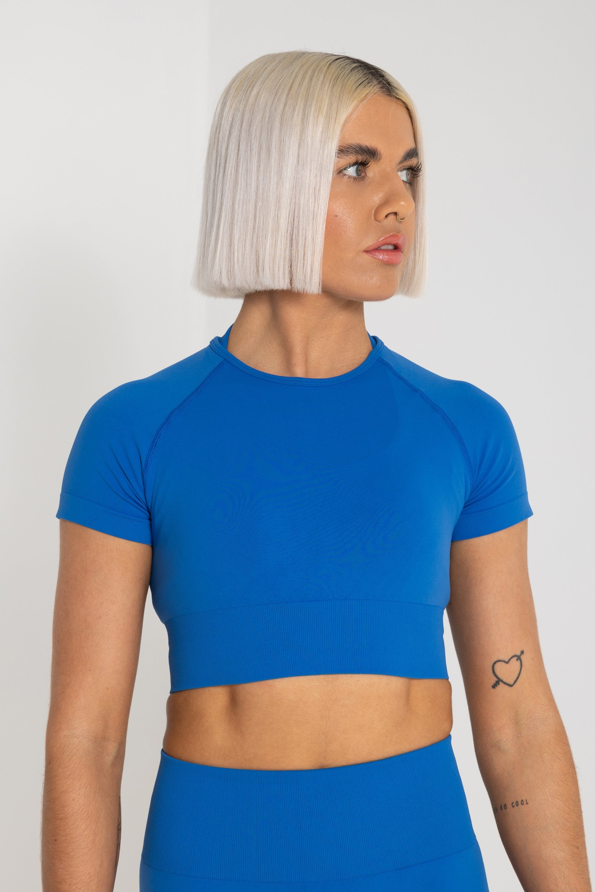 FEMALE REFORM BLUE WORKOUT GYM CROP TOP - INFORM ACTIVE