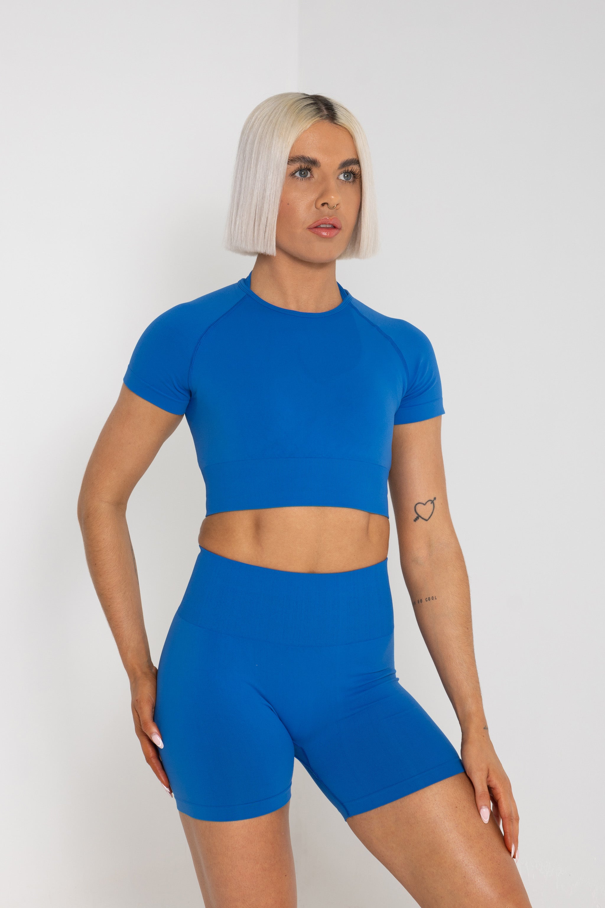FEMALE REFORM BLUE WORKOUT GYM CROP TOP - INFORM ACTIVE