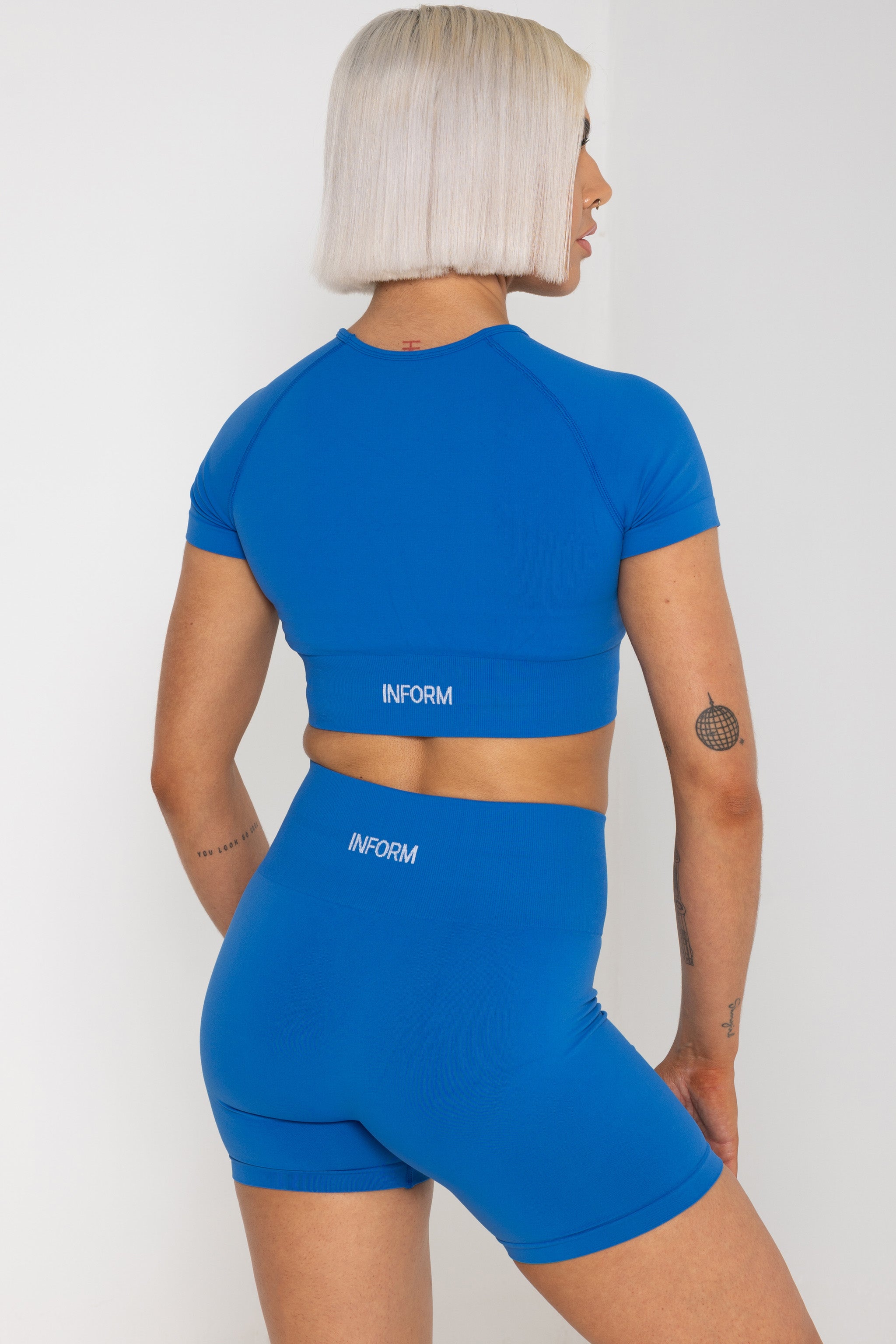 FEMALE REFORM BLUE WORKOUT GYM CROP TOP - INFORM ACTIVE