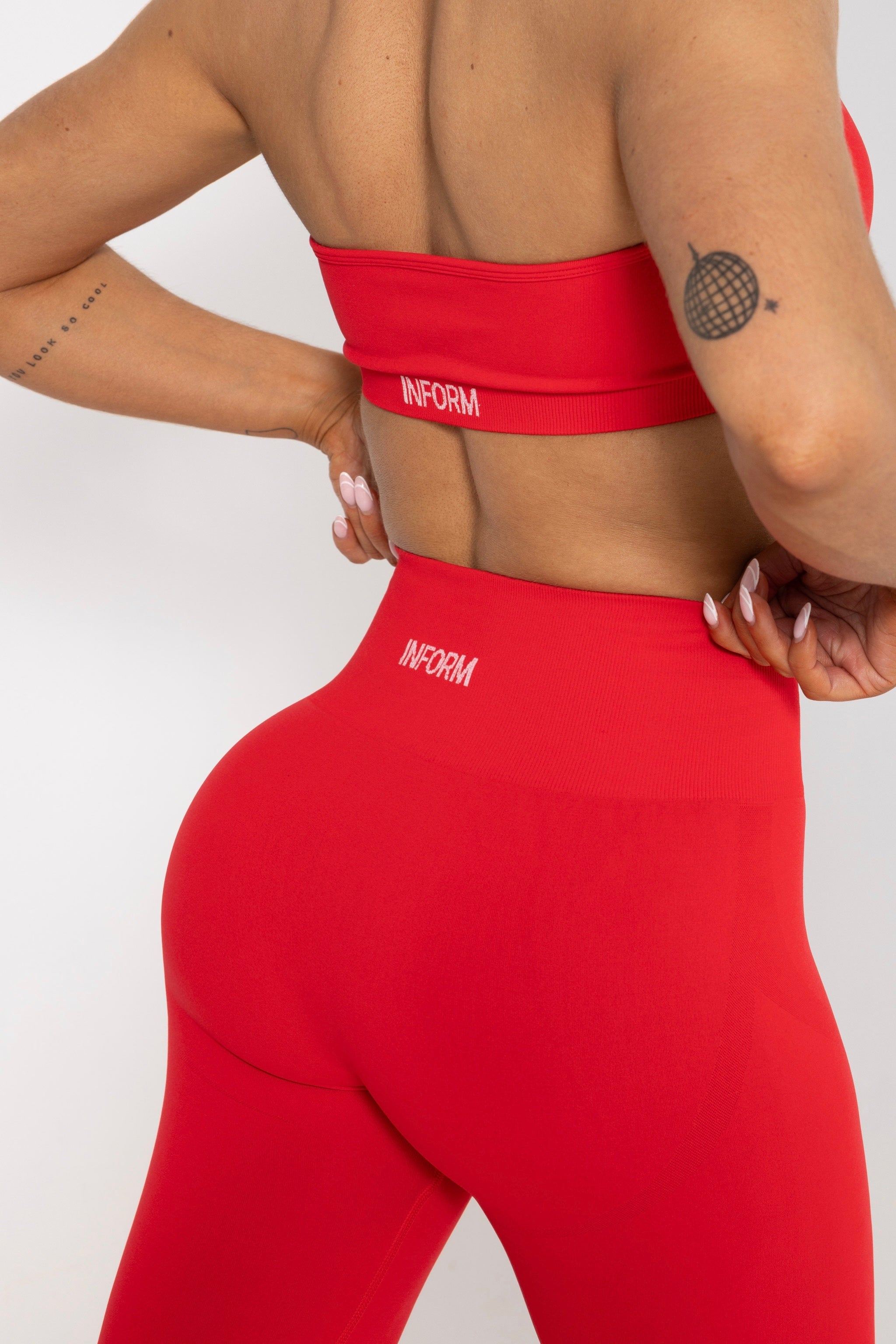 FEMALE REFORM RED WORKOUT GYM LEGGINGS - INFORM ACTIVE