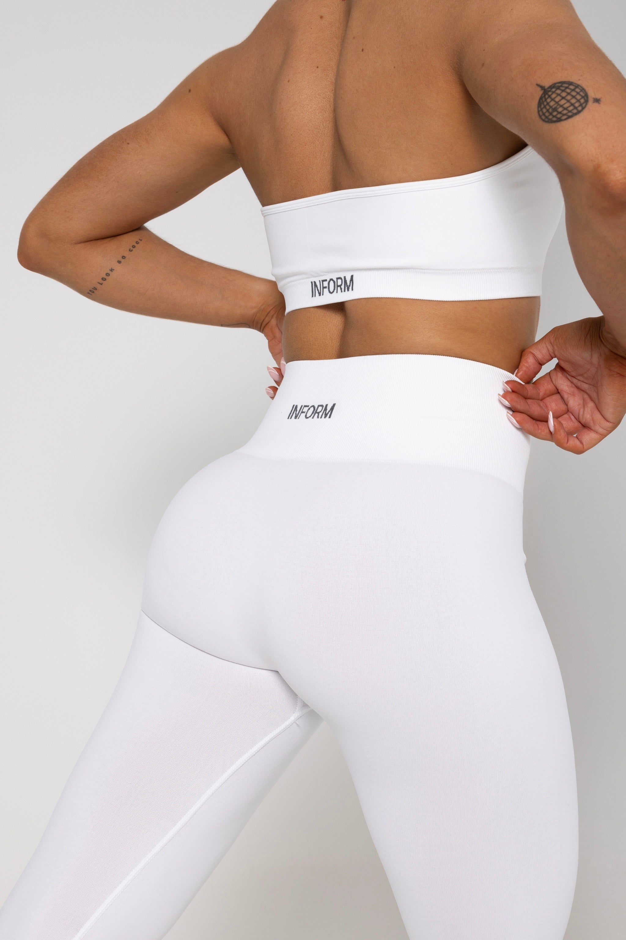 FEMALE REFORM WHITE WORKOUT GYM LEGGINGS - INFORM ACTIVE