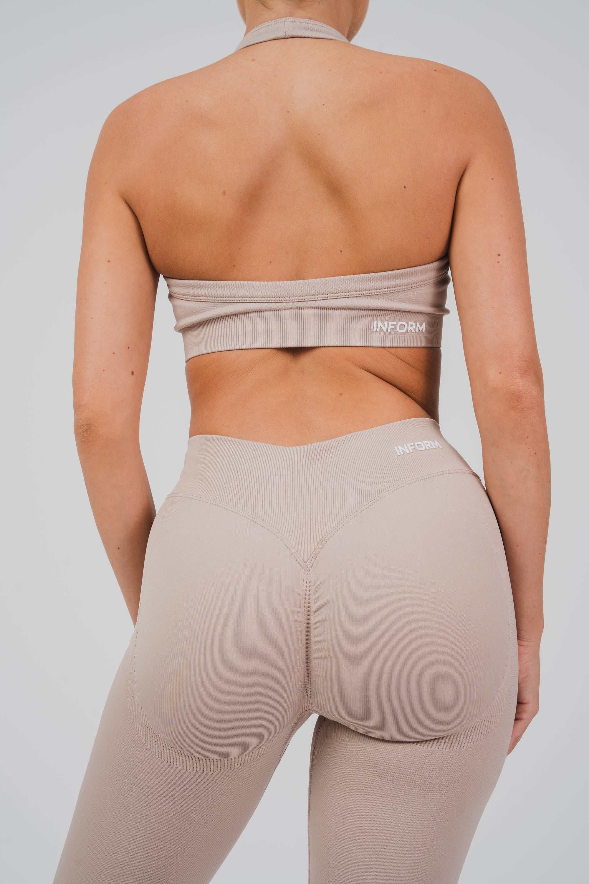 FEMALE SCULPT BEIGE WORKOUT GYM LEGGINGS - INFORM ACTIVE