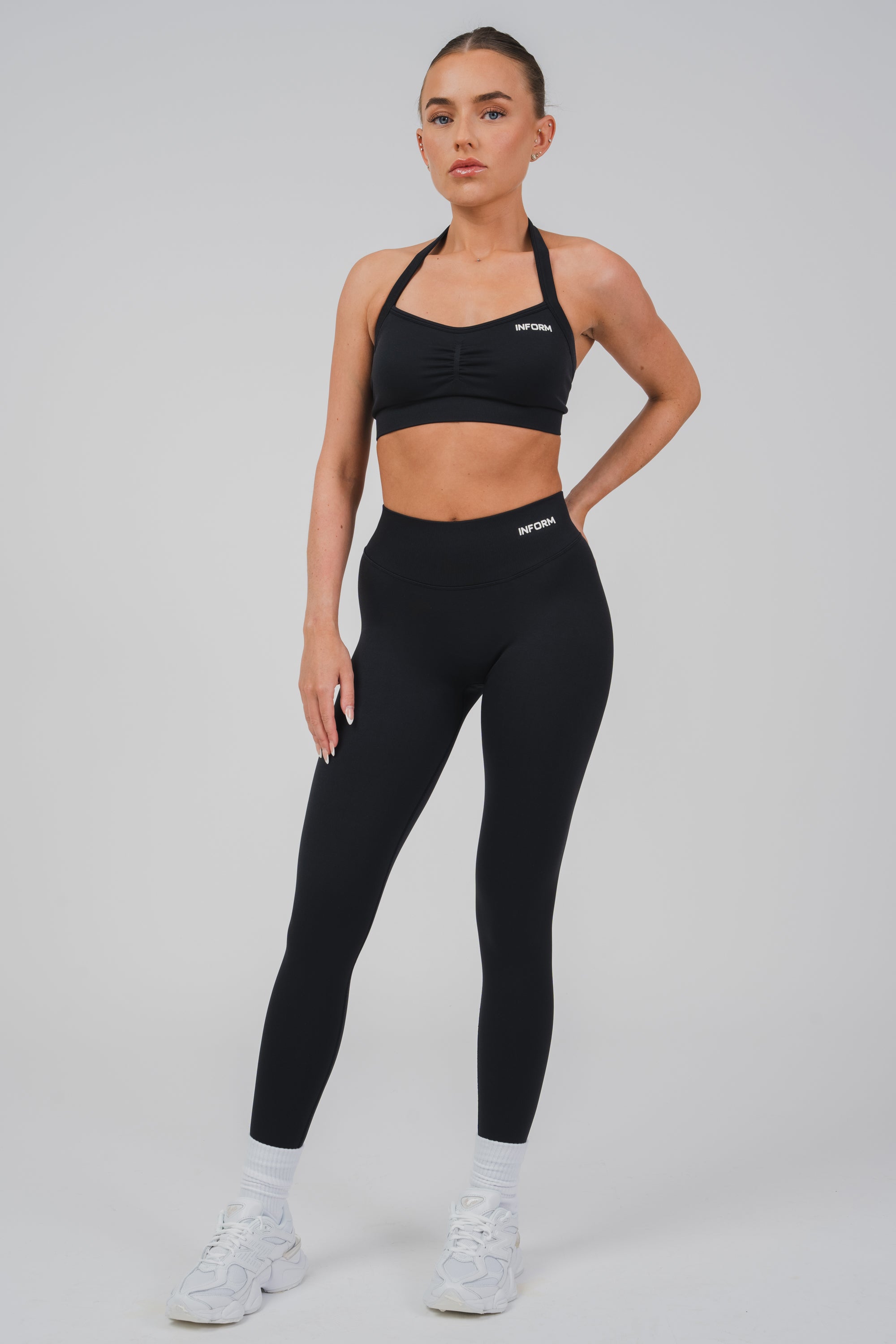 FEMALE SCULPT BLACK WORKOUT GYM LEGGINGS - INFORM ACTIVE