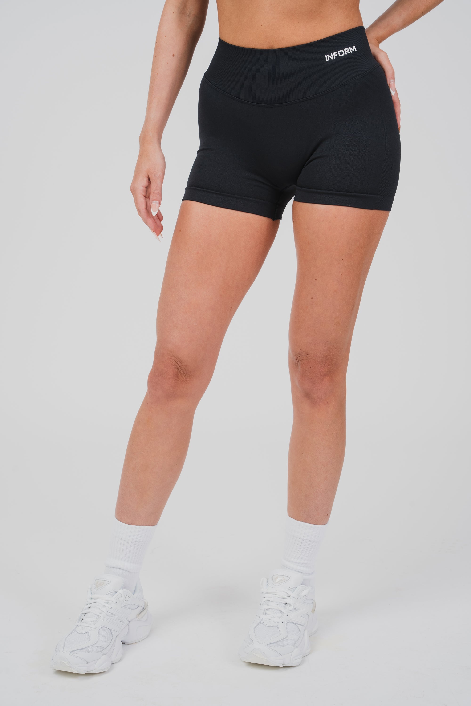 FEMALE SCULPT BLACK WORKOUT GYM SHORTS - INFORM ACTIVE