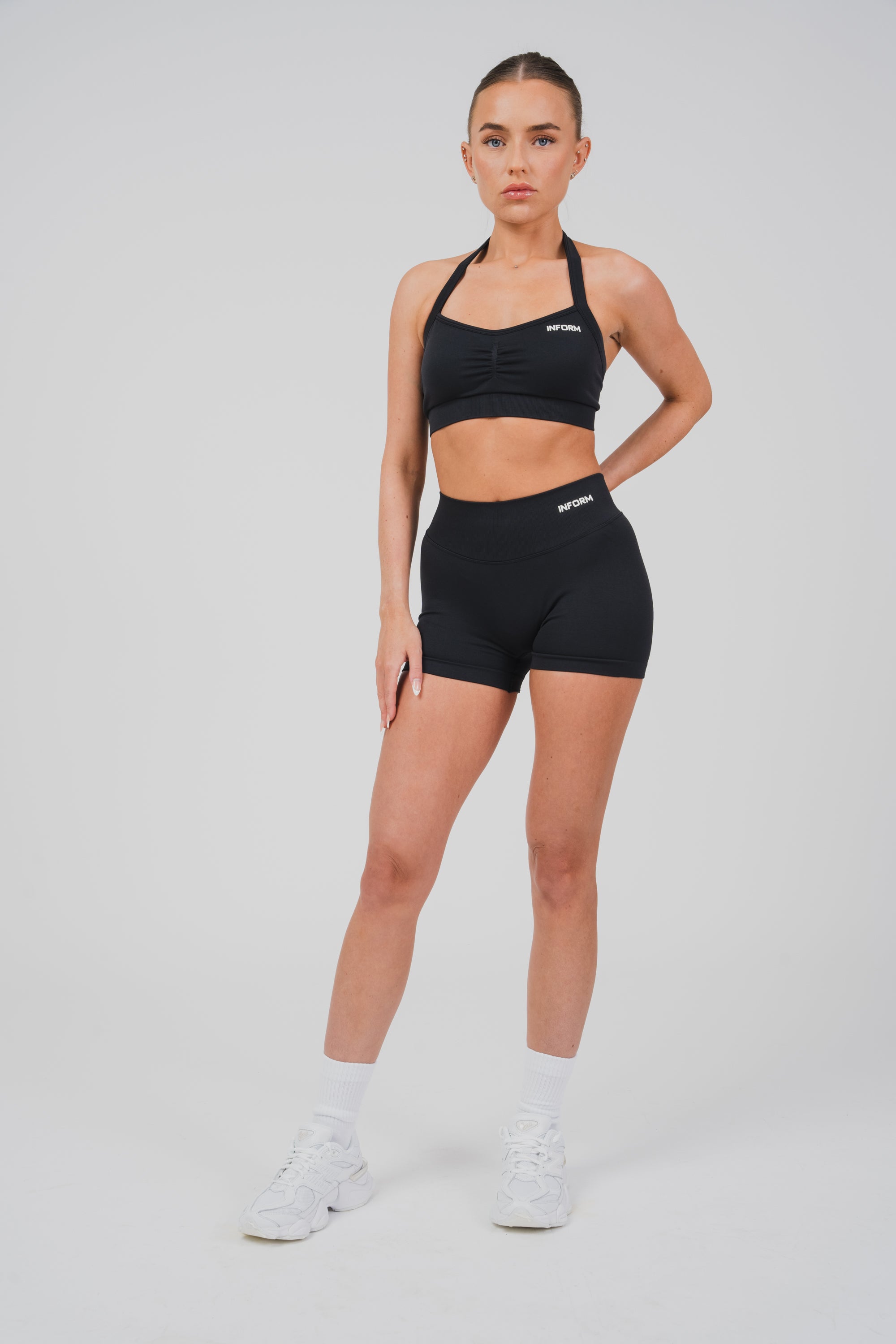 FEMALE SCULPT BLACK WORKOUT GYM SHORTS - INFORM ACTIVE