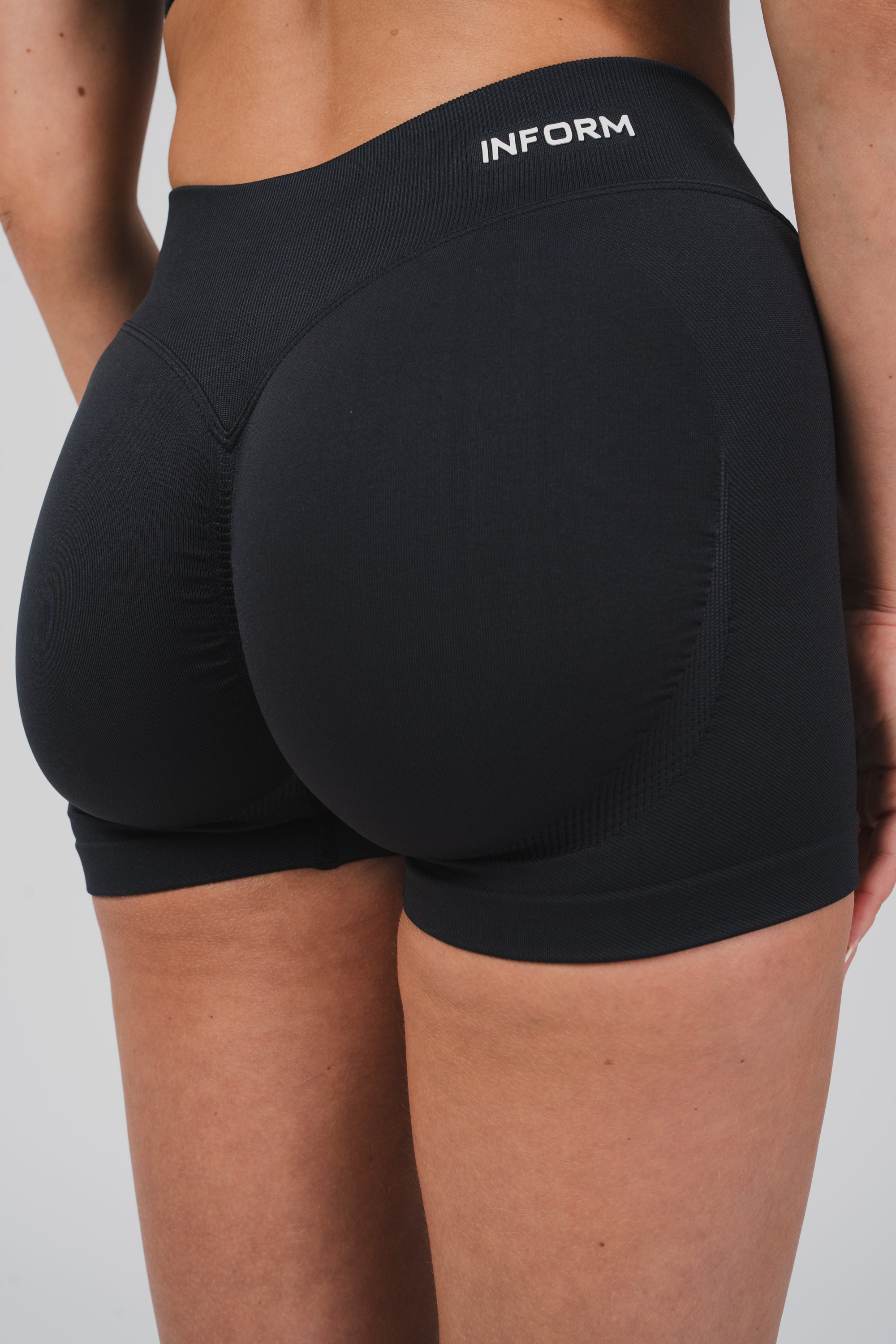 FEMALE SCULPT BLACK WORKOUT GYM SHORTS - INFORM ACTIVE