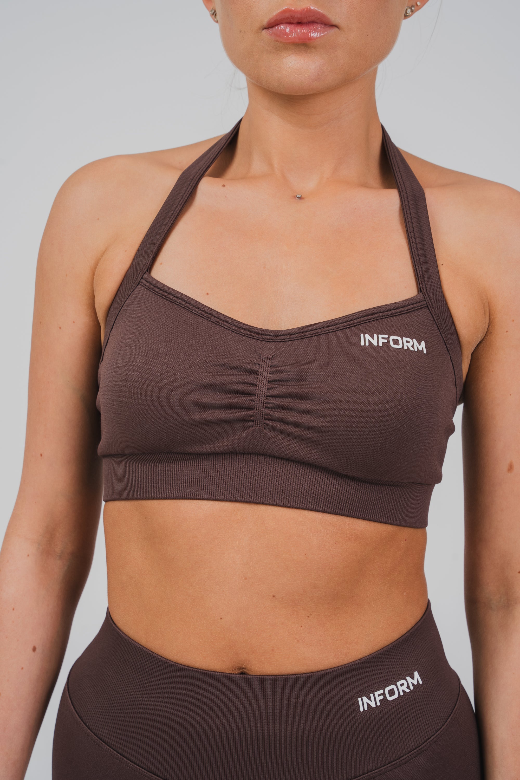 FEMALE SCULPT BROWN WORKOUT GYM SPORTS BRA - INFORM ACTIVE