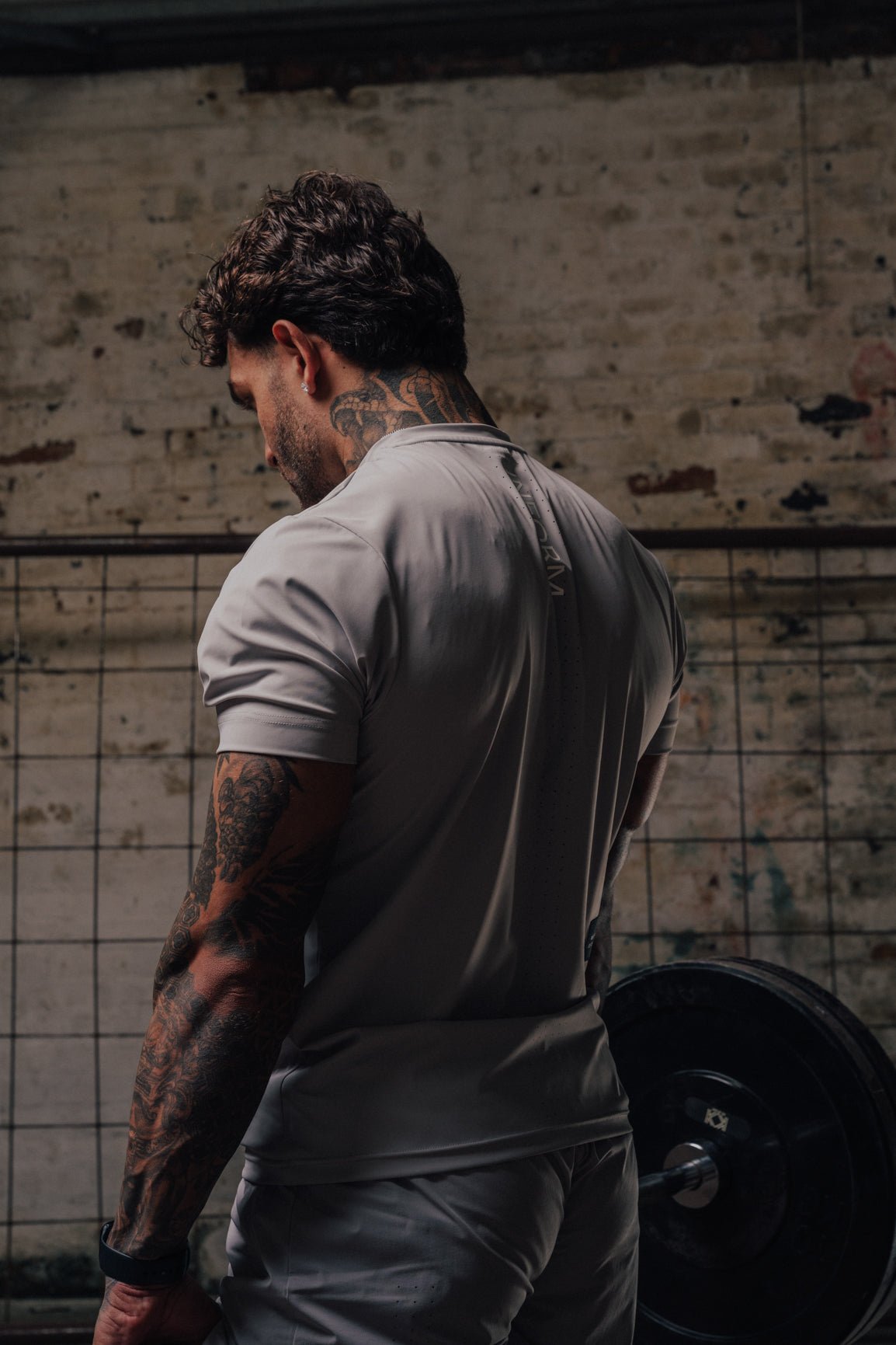 MALE TRANSFORM GREY TECHNICAL SHORT SLEEVE GYM WORKOUT TOP - INFORM ACTIVE