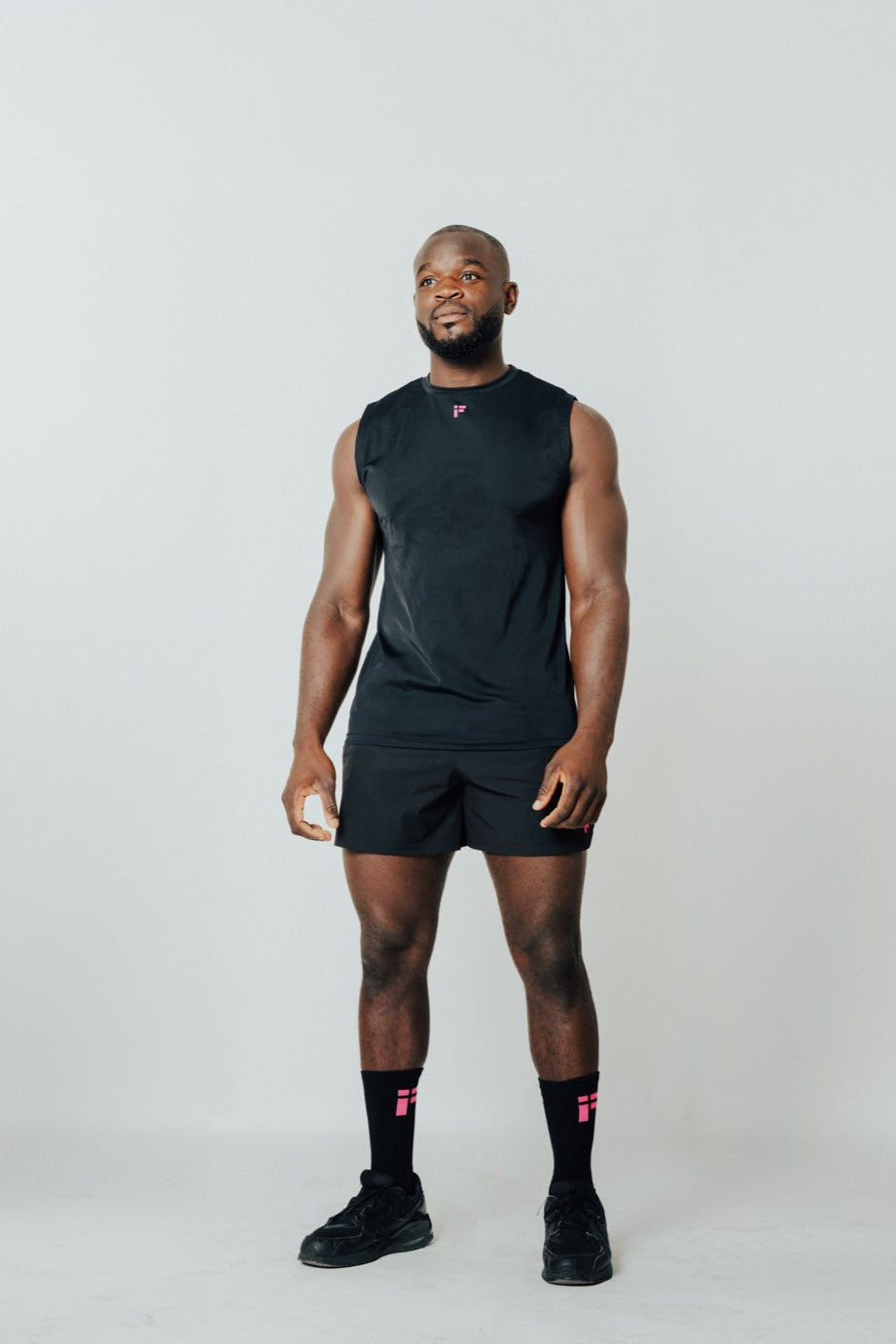 MALE TRANSFORM BLACK AND PINK TECHNICAL SLEEVELESS GYM WORKOUT TOP - INFORM ACTIVE