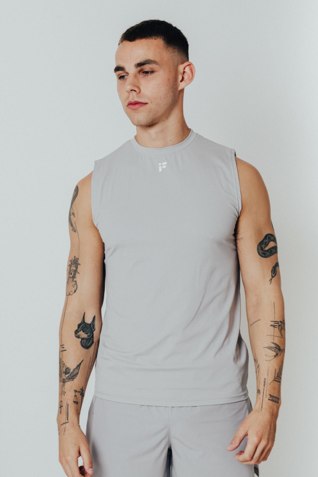 MALE TRANSFORM GREY TECHNICAL SLEEVELESS GYM WORKOUT TOP - INFORM ACTIVE