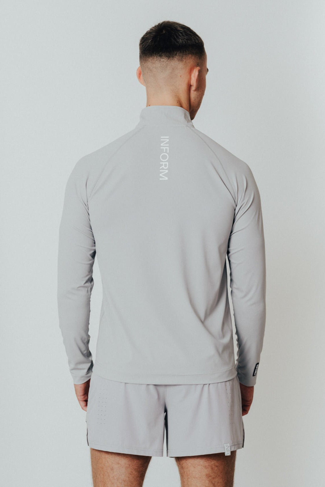 MALE TRANSFORM GREY QUARTER ZIP TRAINING GYM TOP - INFORM ACTIVE