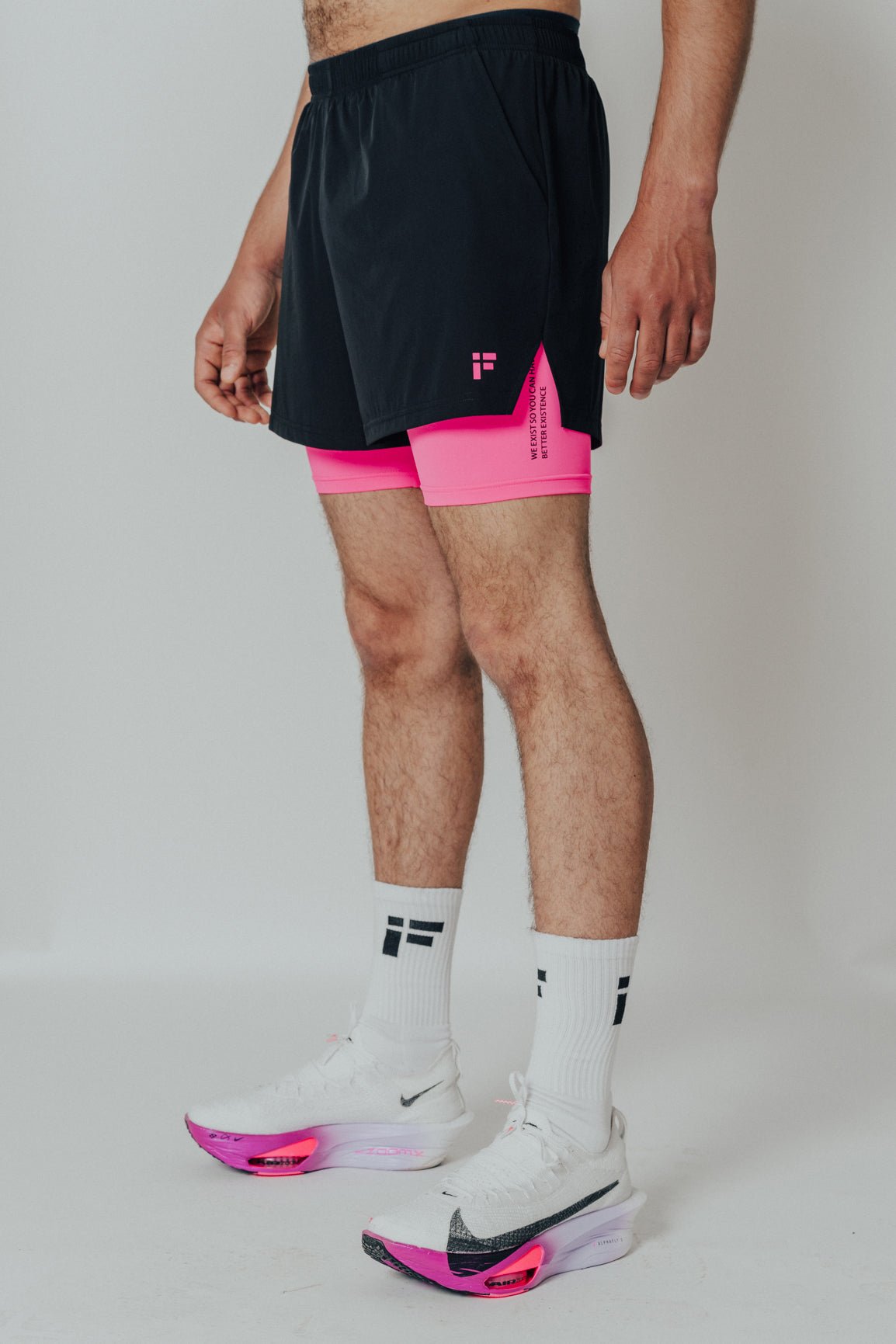 MALE TRANSFORM BLACK AND PINK TECHNICAL COMPRESSION TRAINING GYM SHORTS - INFORM ACTIVE