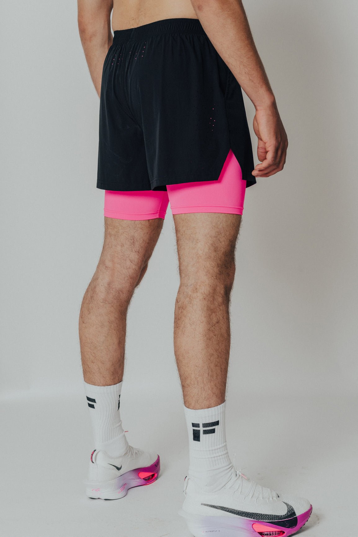 MALE TRANSFORM BLACK AND PINK TECHNICAL COMPRESSION TRAINING GYM SHORTS - INFORM ACTIVE