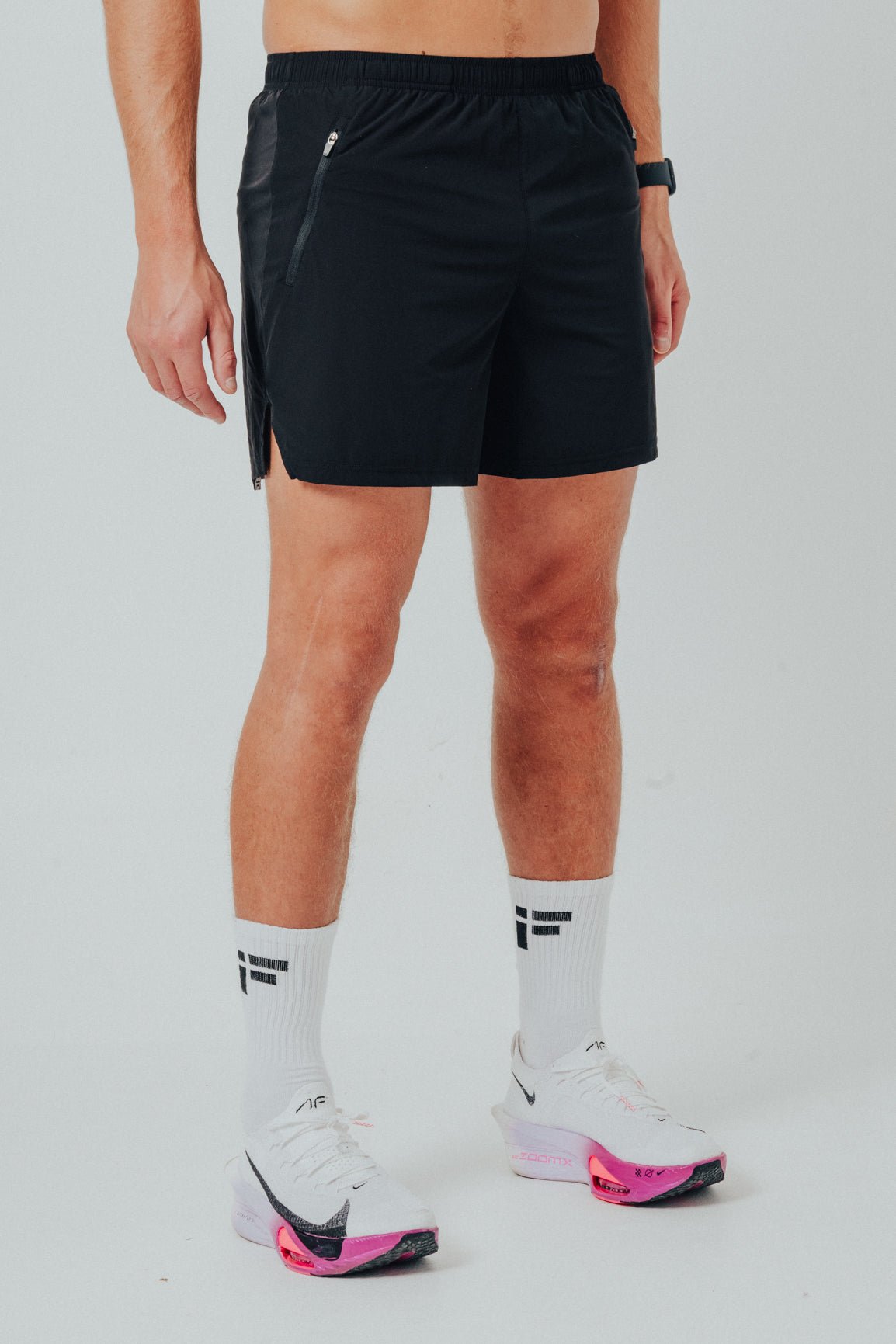 MALE TRANSFORM BLACK AND WHITE TECHNICAL TRAINING GYM SHORTS - INFORM ACTIVE
