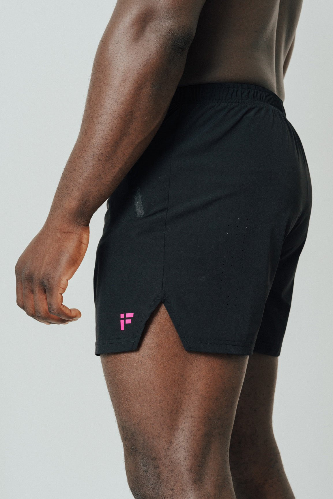 MALE TRANSFORM BLACK AND PINK TECHNICAL TRAINING GYM SHORTS - INFORM ACTIVE