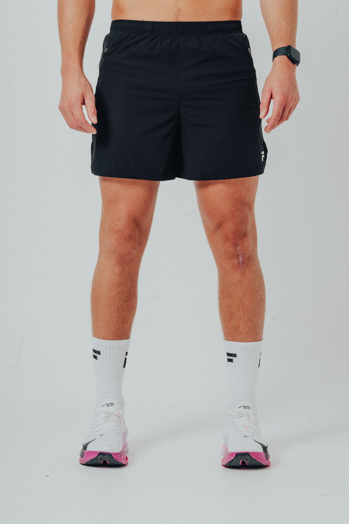 MALE TRANSFORM BLACK AND WHITE TECHNICAL TRAINING GYM SHORTS - INFORM ACTIVE