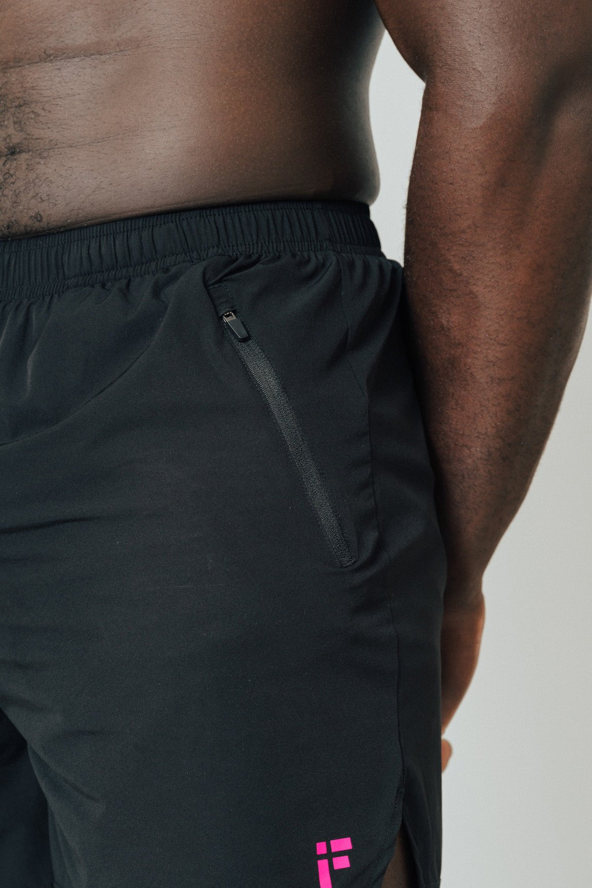 MALE TRANSFORM BLACK AND PINK TECHNICAL TRAINING GYM SHORTS - INFORM ACTIVE