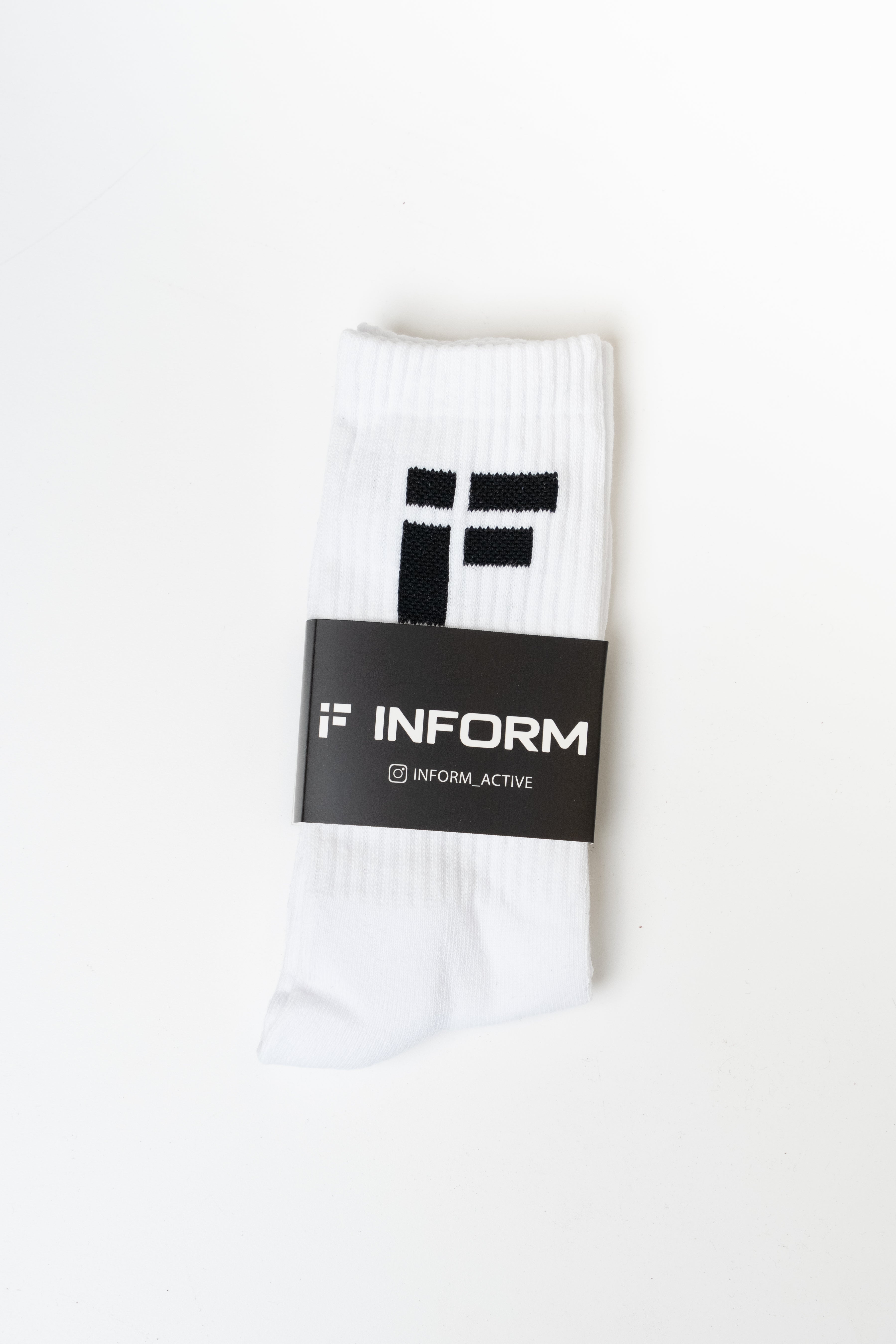 White INFORM Crew Training Socks - INFORM ACTIVE
