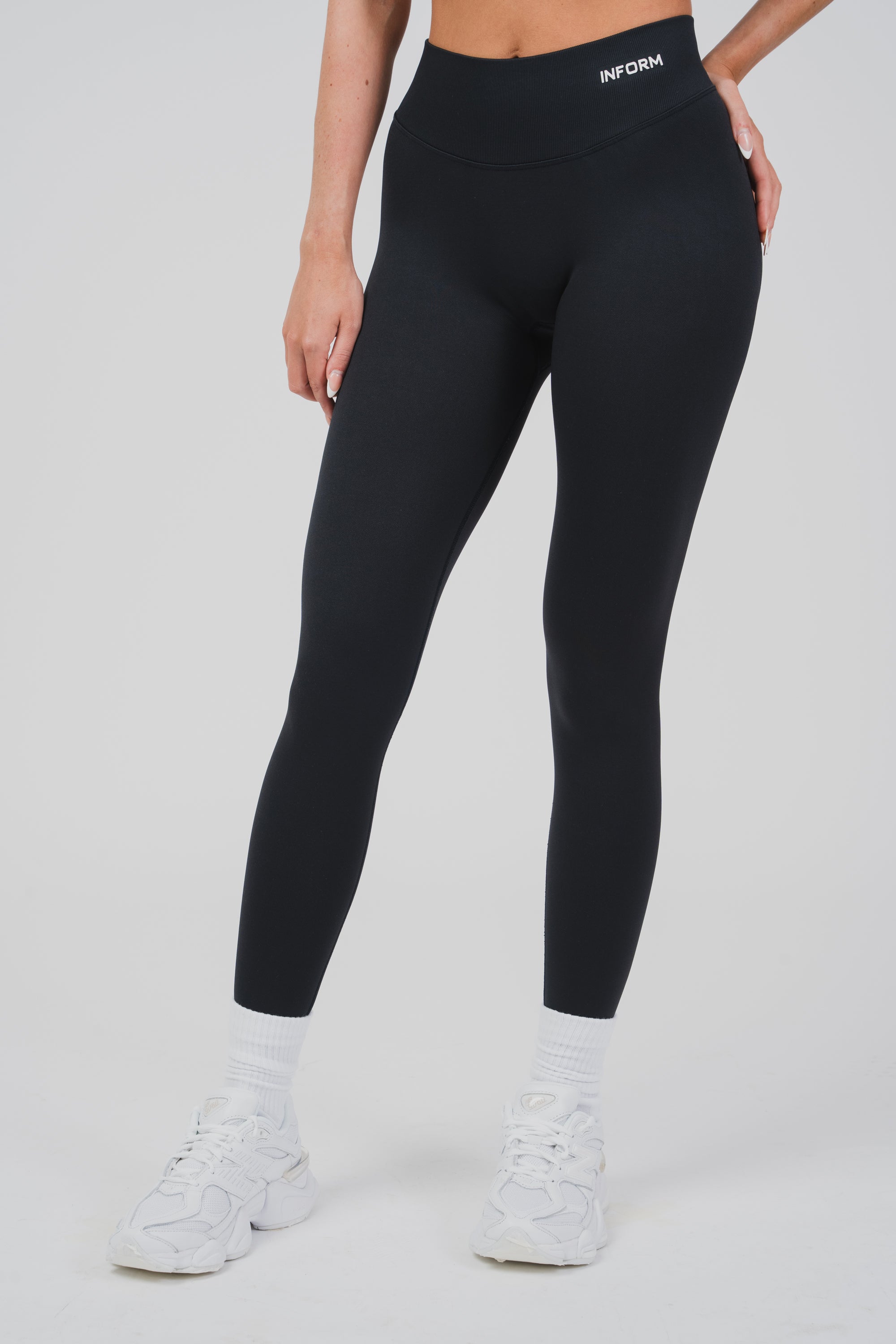 FEMALE SCULPT BLACK WORKOUT GYM LEGGINGS - INFORM ACTIVE