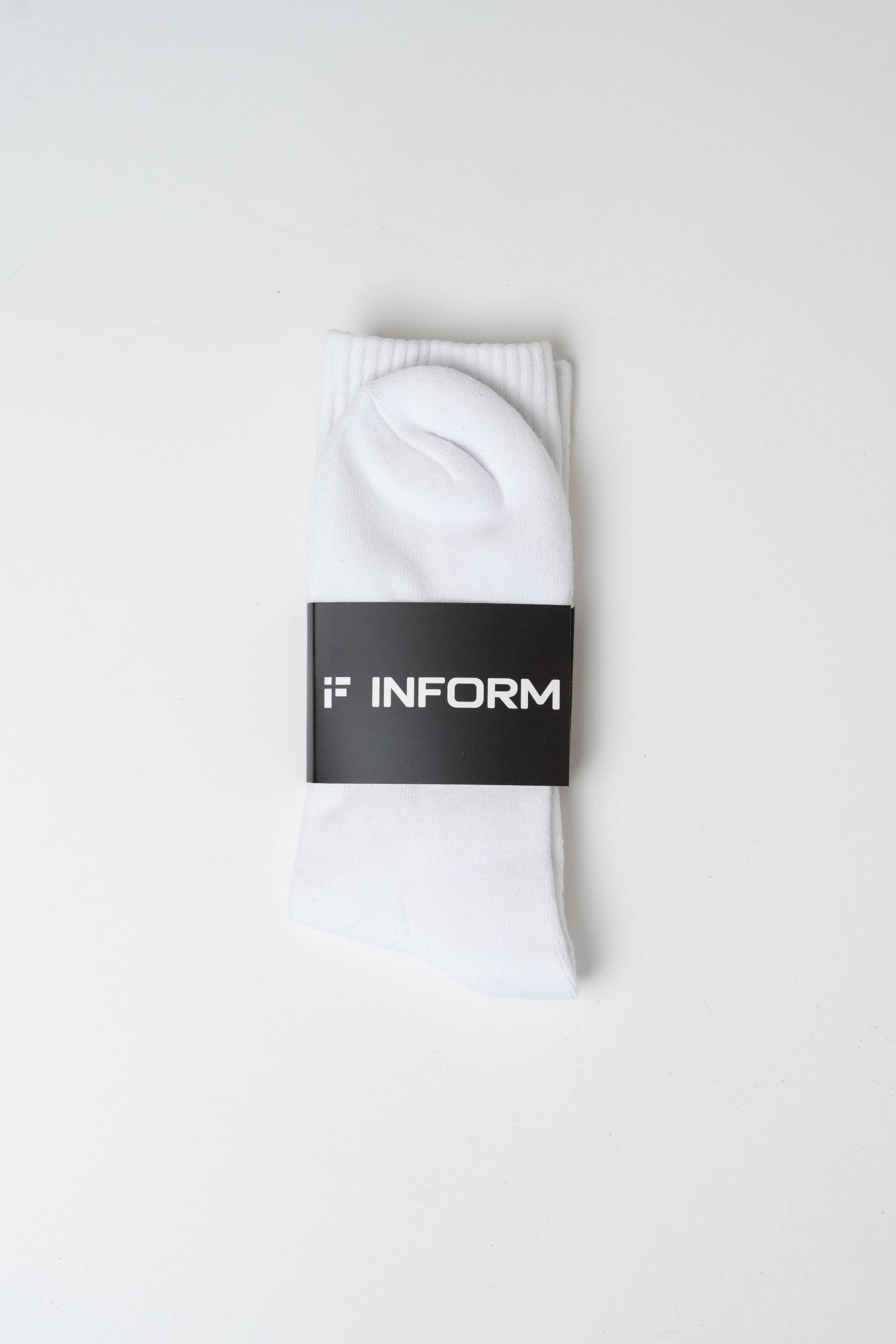 White INFORM Crew Training Socks - INFORM ACTIVE